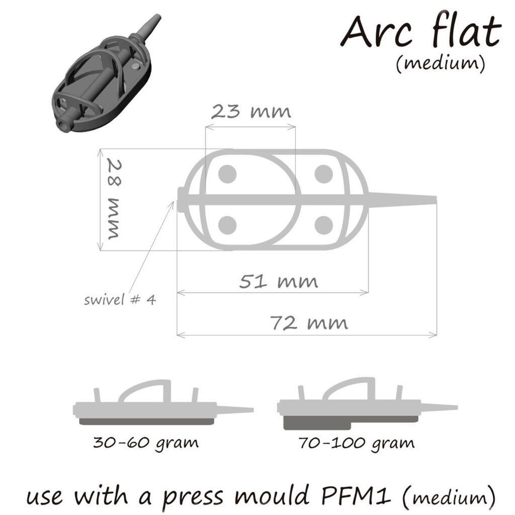Кормушка ORANGE Arc Flat Method с вертлюгом № 4, 100 гр., в уп. 1 шт.