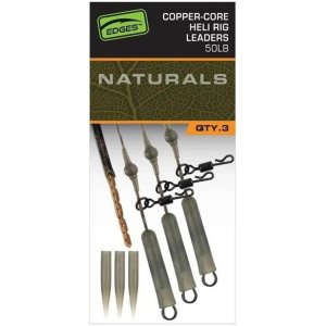 Застежки рыболовные Fox Edges Naturals Copper-Core Heli Rig Leaders x3