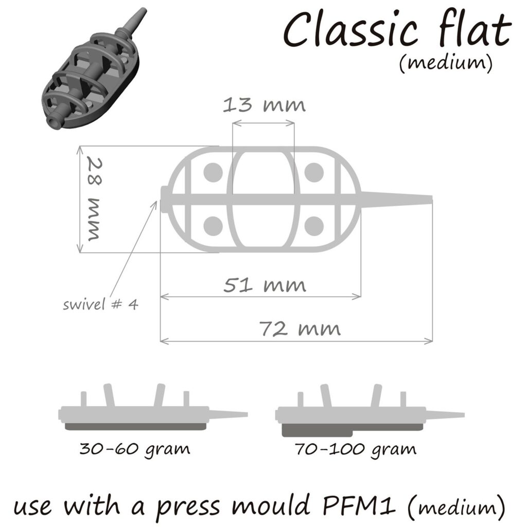 Кормушка ORANGE Classic Flat Method с вертлюгом № 4, 30 гр., в уп. 1 шт.