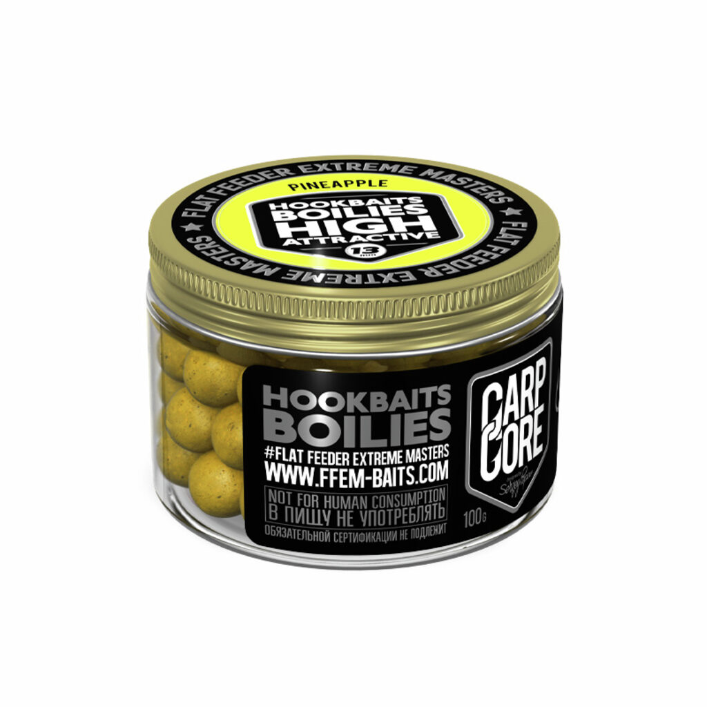 Насадочные бойлы вареные FFEM Hookbaits Boilie Pineapple N-Butyric 13mm Насадочные бойлы вареные FFEM Hookbaits Boilie Pineapple N-Butyric 13mm