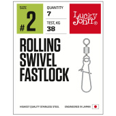 Вертлюги c застеж. LJ Pro Series ROLLING SWIVEL FASTLOCK 002 7шт. Вертлюги c застеж. LJ Pro Series ROLLING SWIVEL FASTLOCK 002 7шт.