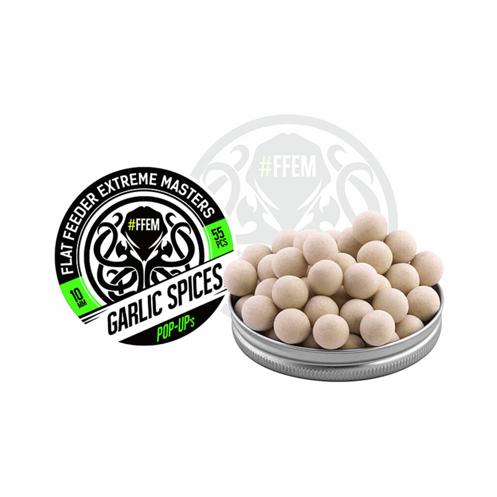 Насадочные бойлы FFEM Pop-Up Garlic Spices 10mm Насадочные бойлы FFEM Pop-Up Garlic Spices 10mm