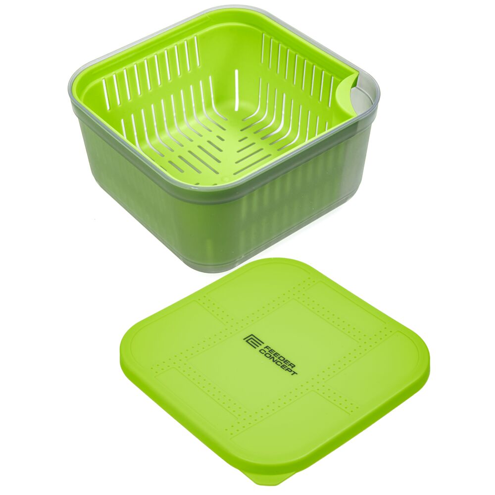 Коробка рыболов. для прикорм. и насад. с вент. крыш. и лот. FC FEEDER BAIT BOX 170×170×95