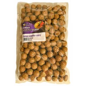 Бойлы Lion Baits Турбо Евро 20мм, Клубничный джем, 1кг