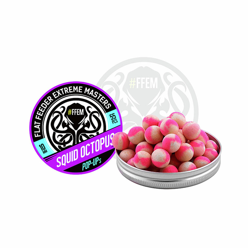 Насадочные бойлы FFEM Pop-Up Squid Octopus 10mm Насадочные бойлы FFEM Pop-Up Squid Octopus 10mm