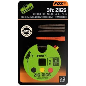 Крючки с поводком Fox Edges Zig Rig 8 - 12lb 3ft x 3