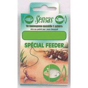 Крючки Sensas Special Feeder с повод. разм.010/0 0.16мм 10шт.