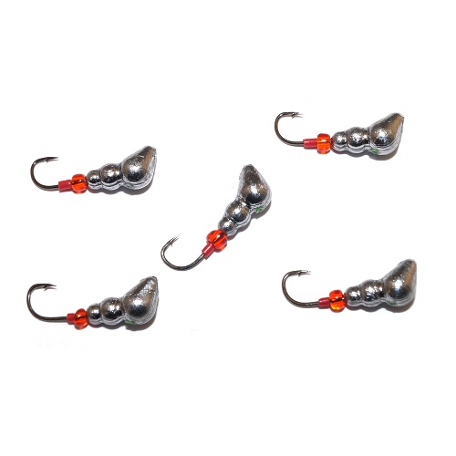 Мормышка свинц. МУРАВЕЙ серебр. с труб. и бис. 3.0/3