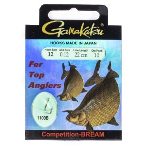 Крючки рыболовные с поводком Gamakatsu BOOKLET BREAM COM 1100B 