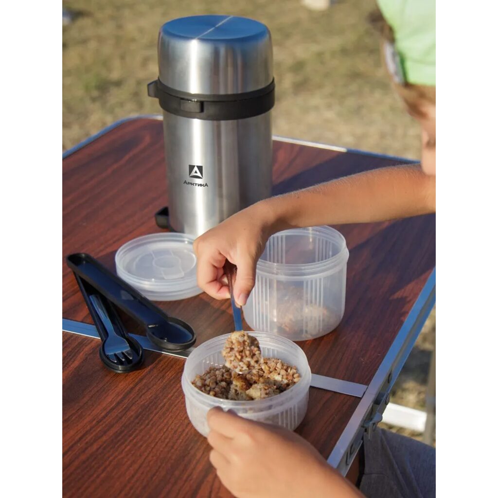 Термос вакуумный, бытовой, с 3-мя контейнерами тм 