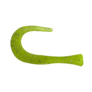 Хвост силиконовый для Guppie 14см 7,6гр, шартрез с блестками 3шт.
