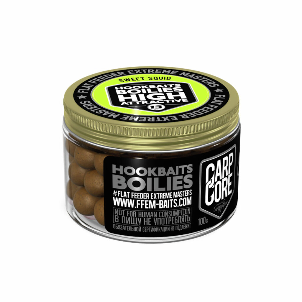 Насадочные бойлы вареные FFEM Hookbaits Boilie Sweet Squid 13mm Насадочные бойлы вареные FFEM Hookbaits Boilie Sweet Squid 13mm