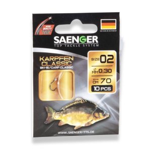 Крючки с поводком SAENGER Karpfen Classic BN-16 70cm 2 / 10pcs.