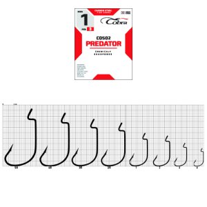 Крючки офсетные Cobra L-WORM сер. CO502 разм. 001 3шт.