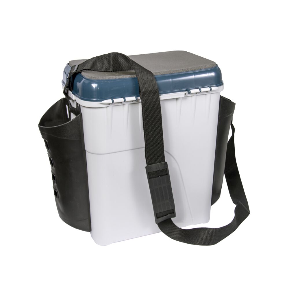 Ящик рыболов. зим. Salmo 2-х ярус. пласт. с карманами 33.5х23.5х39см