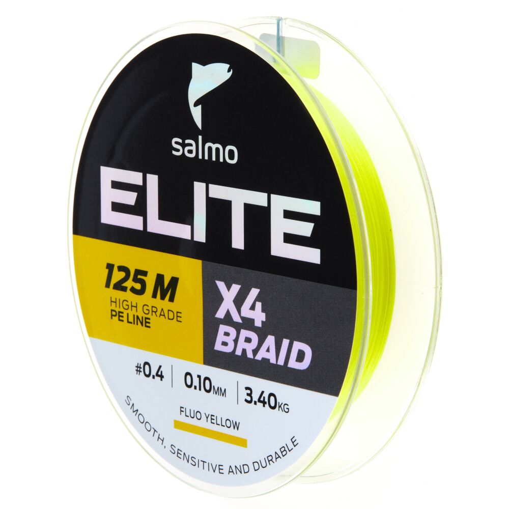 Шнур плет. Salmo Elite х4 BRAID Fluo Yellow 125/010 Шнур плет. Salmo Elite х4 BRAID Fluo Yellow 125/010