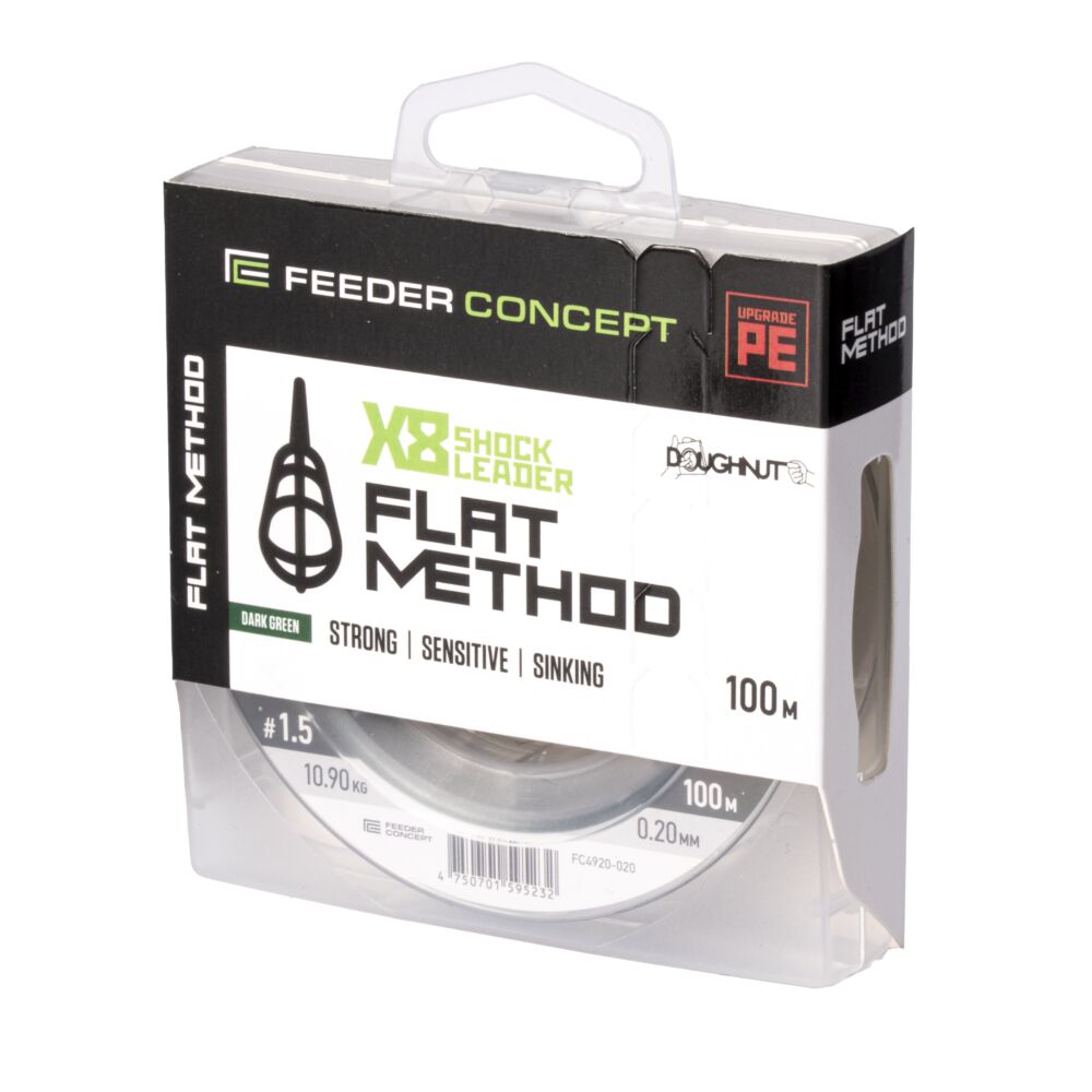 Шок-лидер плет. Feeder Concept Flat Method х8 SHOCK LEADER Dark Green 100/020 Шок-лидер плет. Feeder Concept Flat Method х8 SHOCK LEADER Dark Green 100/020