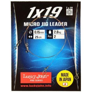 Поводки стал. LJ Pro Series MICRO JIG оснащ. вертл. и застёж. нахлыст 2.8кг 25см/1х19 2шт.