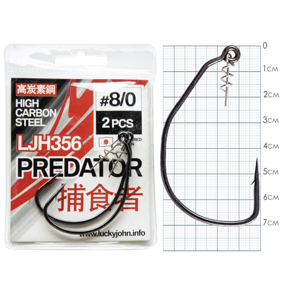 Крючки офсетные со спиралью Lucky John PREDATOR сер. LJH356 Крючки офсетные со спиралью Lucky John PREDATOR сер. LJH356