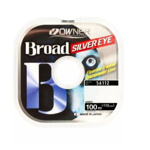 Леска рыболовная Owner BROAD SILVER EYE  диаметр 0.12 мм, длина 100 м, цвет: LIGHT GRAY
