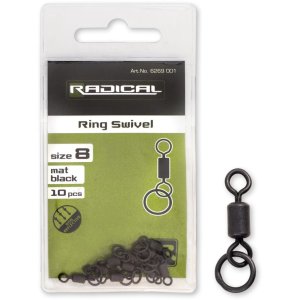 Застежки рыболовные Radical Ring Swivel mat black non reflective (10шт)