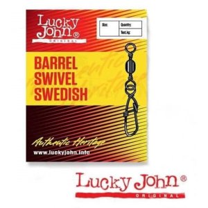 Вертлюги c застеж. Lucky John BARREL AND SWEDISH 010 10шт.