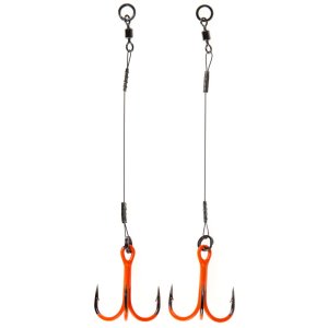 Поводки титан. LJ PELAGIC ASSIST d 0,4 мм, 5cm, оснащ. тройником UV разм.001 2шт.