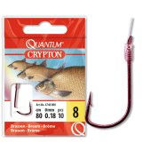 Крючки с поводком Quantum Crypton Bream hook-to-nylon red 0,18mm 80cm №8 (10pcs)