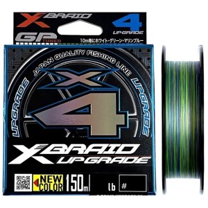 Шнур плетёный YGK X-BRAID UPGRADE X4 3colored 150m, PE 0.5, 0.117mm 10Lb 4.5kg
