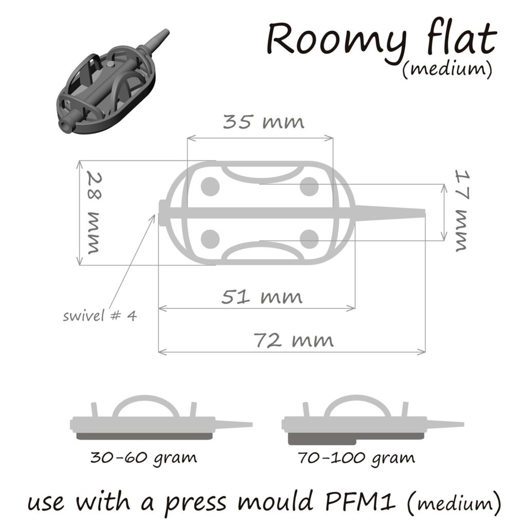 Кормушка ORANGE Roomy Flat Method с вертлюгом № 4, 100 гр., в уп. 1 шт. Кормушка ORANGE Roomy Flat Method с вертлюгом № 4, 100 гр., в уп. 1 шт.