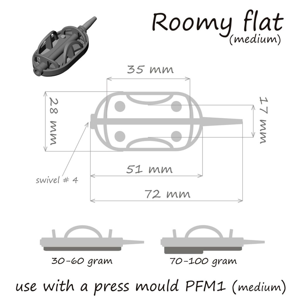 Кормушка ORANGE Roomy Flat Method с вертлюгом № 4, 100 гр., в уп. 1 шт.