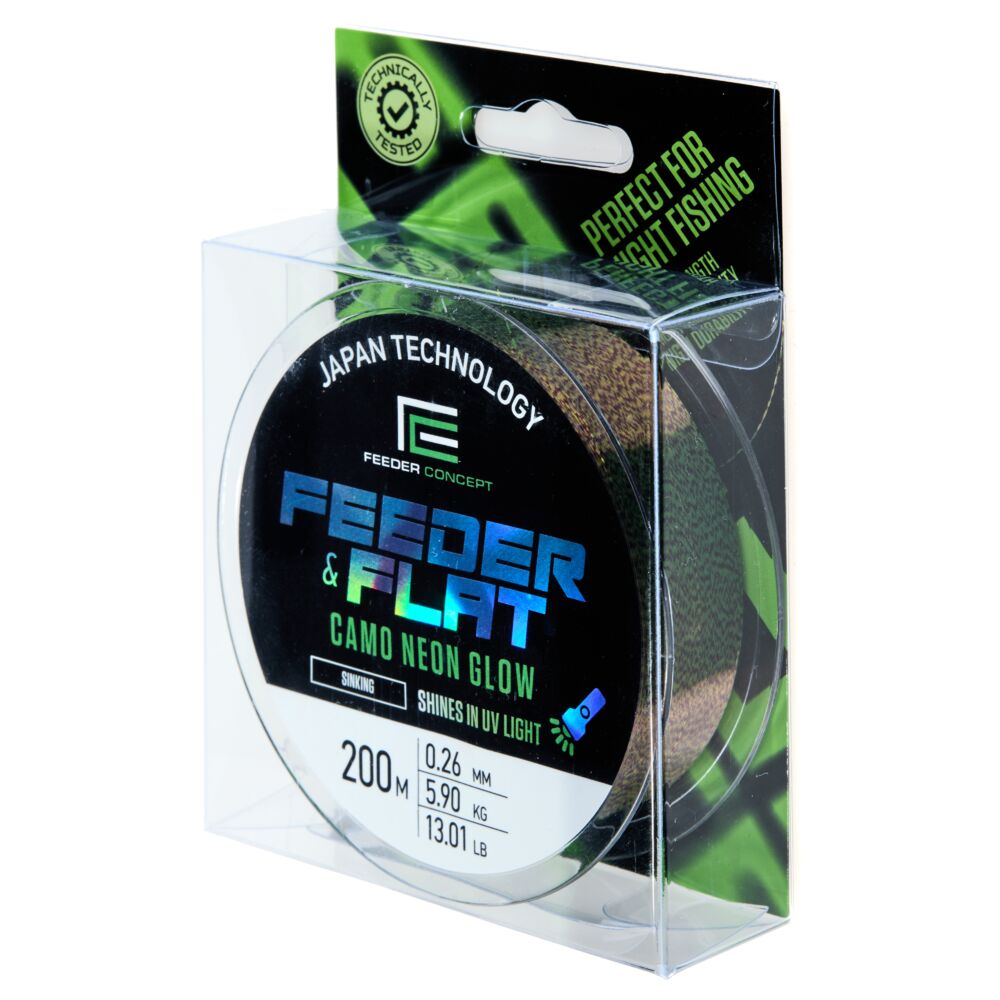 Леска моно. Feeder Concept FEEDER & FLAT Camo Neon Glow 200/026