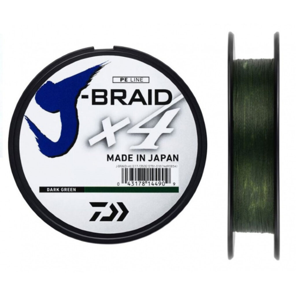 Леска плетеная Daiwa J-Braid x4 BRAID Dark Green 135м, купить в Минске