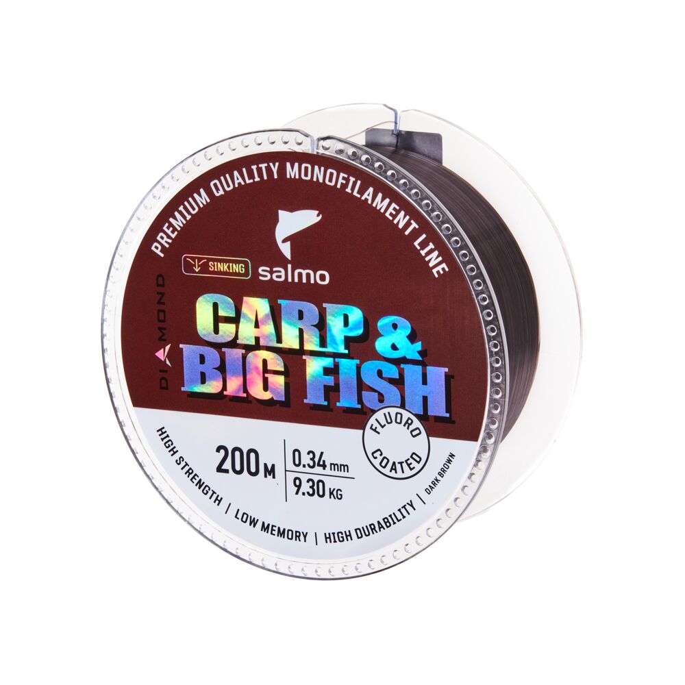 Леска моно. Salmo Diamond CARP & BIG FISH FLUORO COATED Dark Brown 200/034