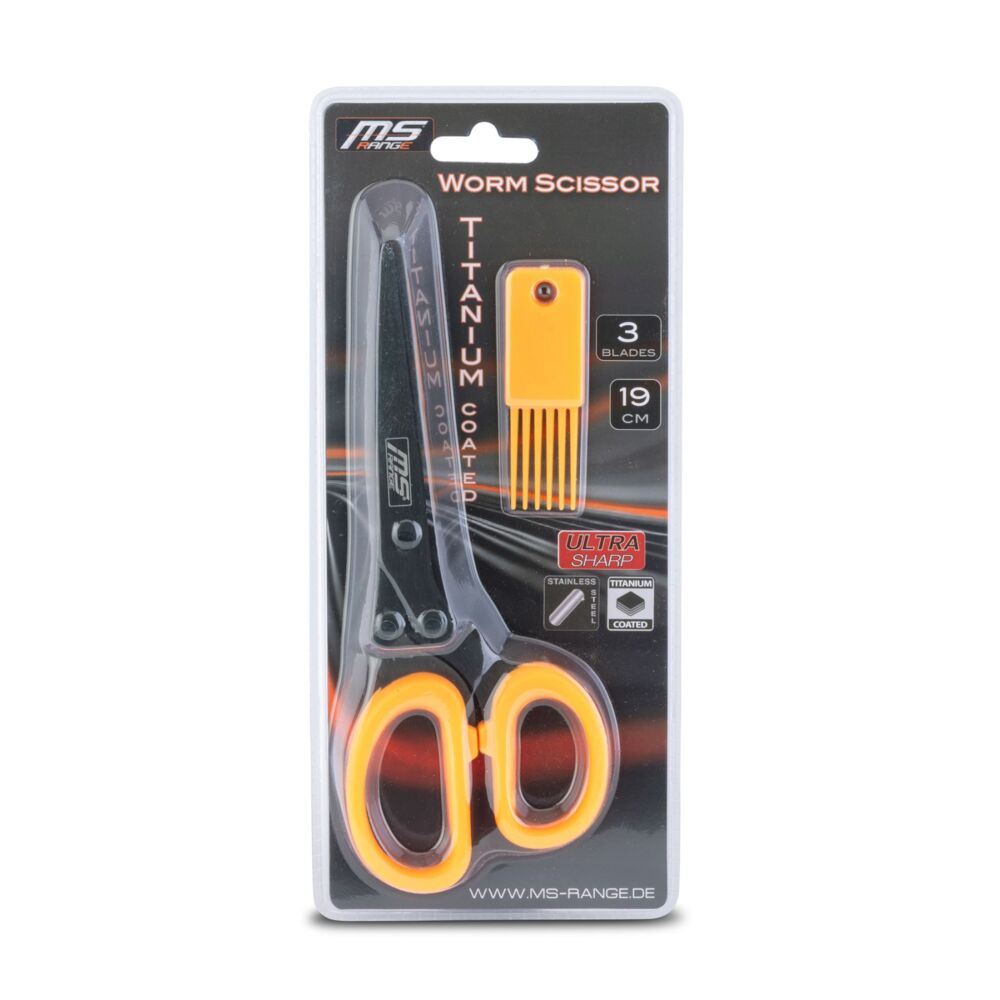 Ножницы рыболовные MS-Range Titanium Coated Worm Scissor 3 Blades 19cm