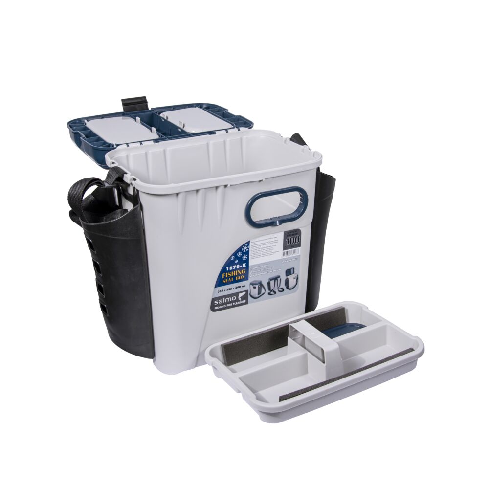 Ящик рыболов. зим. Salmo 2-х ярус. пласт. с карманами 33.5х23.5х39см