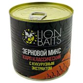 Зерновой микс LION BAITS Карп классический с кукурузным экстрактом 430мл Зерновой микс LION BAITS Карп классический с кукурузным экстрактом 430мл