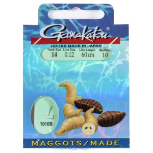 Крючки рыболовные с поводком Gamakatsu 1010B 14 Maggot 60cm (10шт)