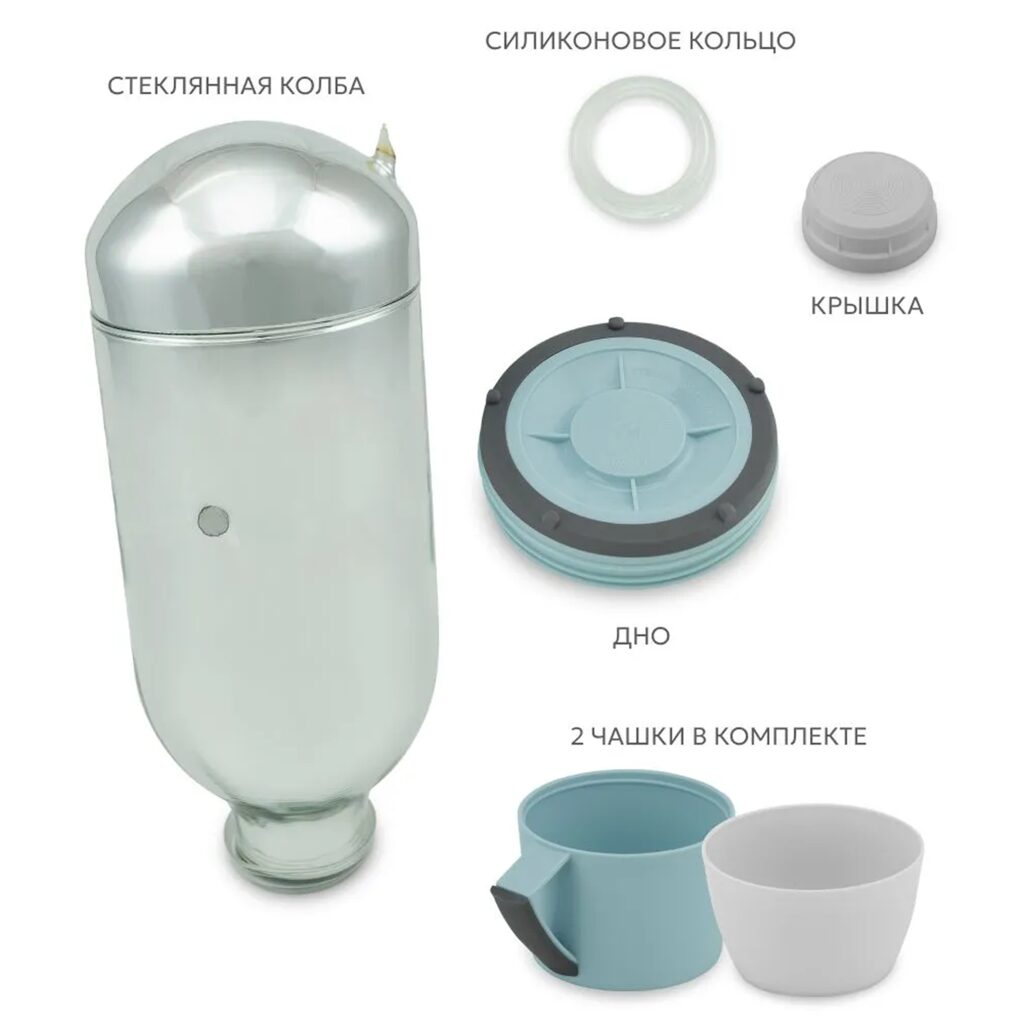 Термос бытовой, вакуумный, со стеклянной колбой тм 