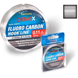 Леска флюорокарбон. Browning Cenex Fluoro Carbon Hook Line 50m 1,25kg,2,70lbs transparent 0,11mm