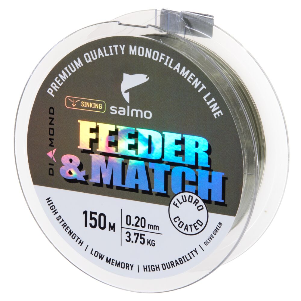 Леска моно. Salmo Diamond FEEDER & MATCH FLUORO COATED Grey 150/020 Леска моно. Salmo Diamond FEEDER & MATCH FLUORO COATED Grey 150/020