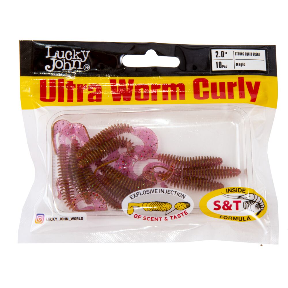 Слаги съедобные искусственные LJ Pro Series ULTRAWORM CURLY 2,0in (05.00)/S14 9шт.