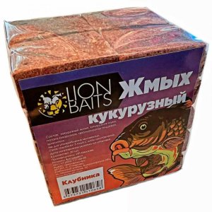 Жмых кукурузный LION BAITS Макуха клубника 20шт