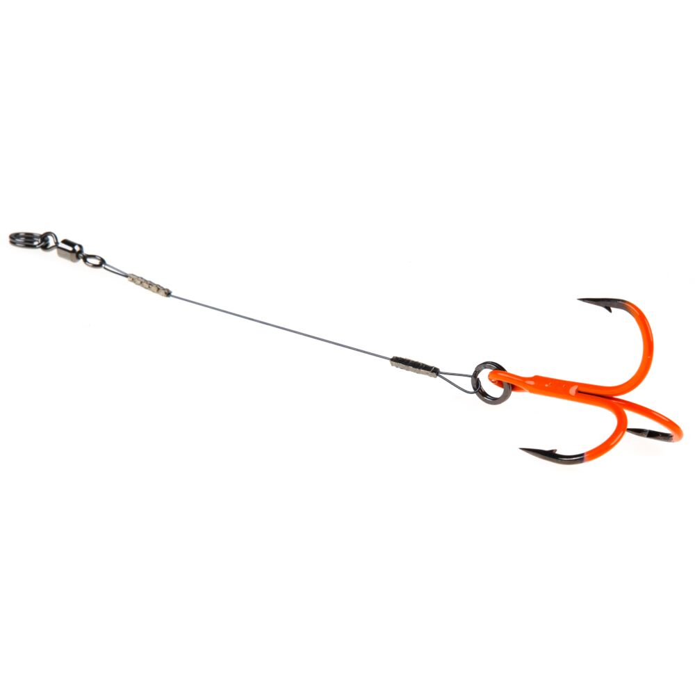 Поводки титан. LJ PELAGIC ASSIST d 0,4 мм, 5cm, оснащ. тройником UV разм.001 2шт.
