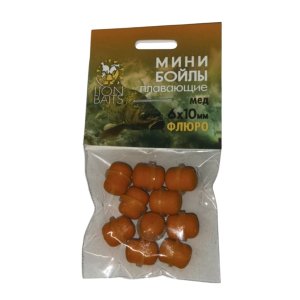 Мини бойлы плавающие Lion Baits ФЛЮРО на резинке 