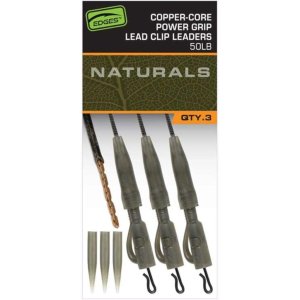 Застежки рыболовные Fox Edges Naturals Copper-Core Power Grip Lead Clip Leaders x3