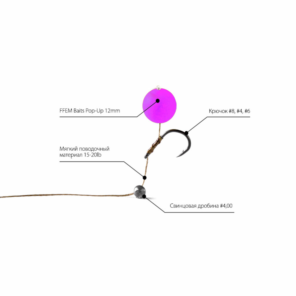 Насадочные бойлы FFEM Pop-Up White Krill 12mm Насадочные бойлы FFEM Pop-Up White Krill 12mm