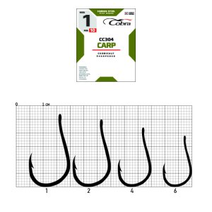 Крючки Cobra CARP CHINU сер. CC304 разм. 001 10шт.