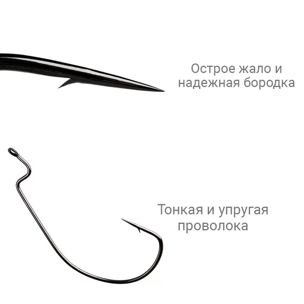 Крючок офсетный WIDE RANGE OFFSET HOOK WROH размер 1/0 8шт.