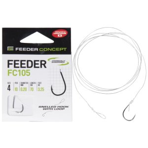 Крючки с поводком FC FEEDER сер. FC105 70см, разм.004, 0,20мм 10шт.